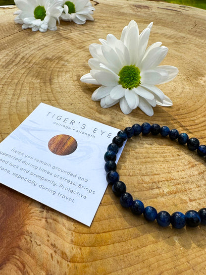 Navy Tiger's Eye Gemstone Bracelet