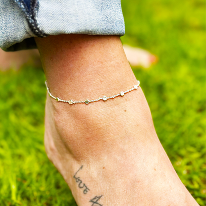 SS Flat Bead Anklet